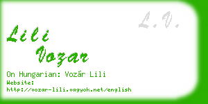 lili vozar business card